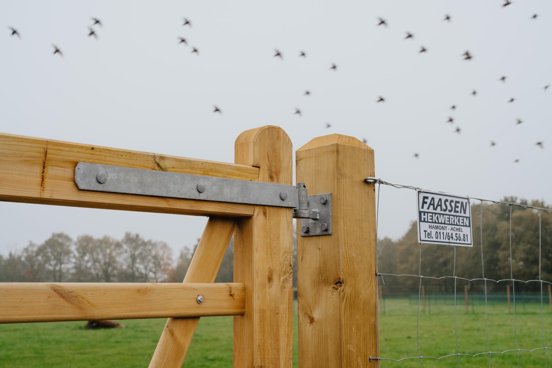 Detailfoto houten poort van faassen hekwerken
